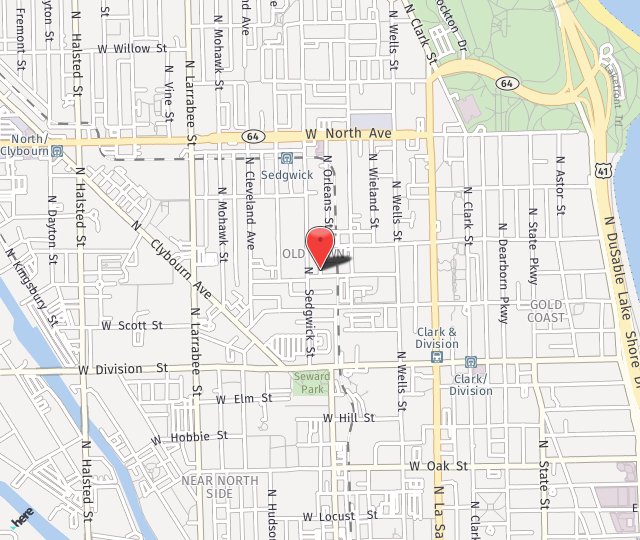 Location Map: 1341 North Sedgwick Street Chicago, Illinois 60610
