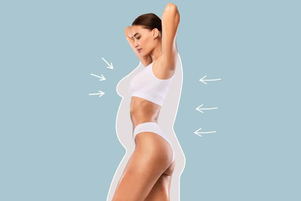 A profile shot of a woman after CoolSculpting in Chicago