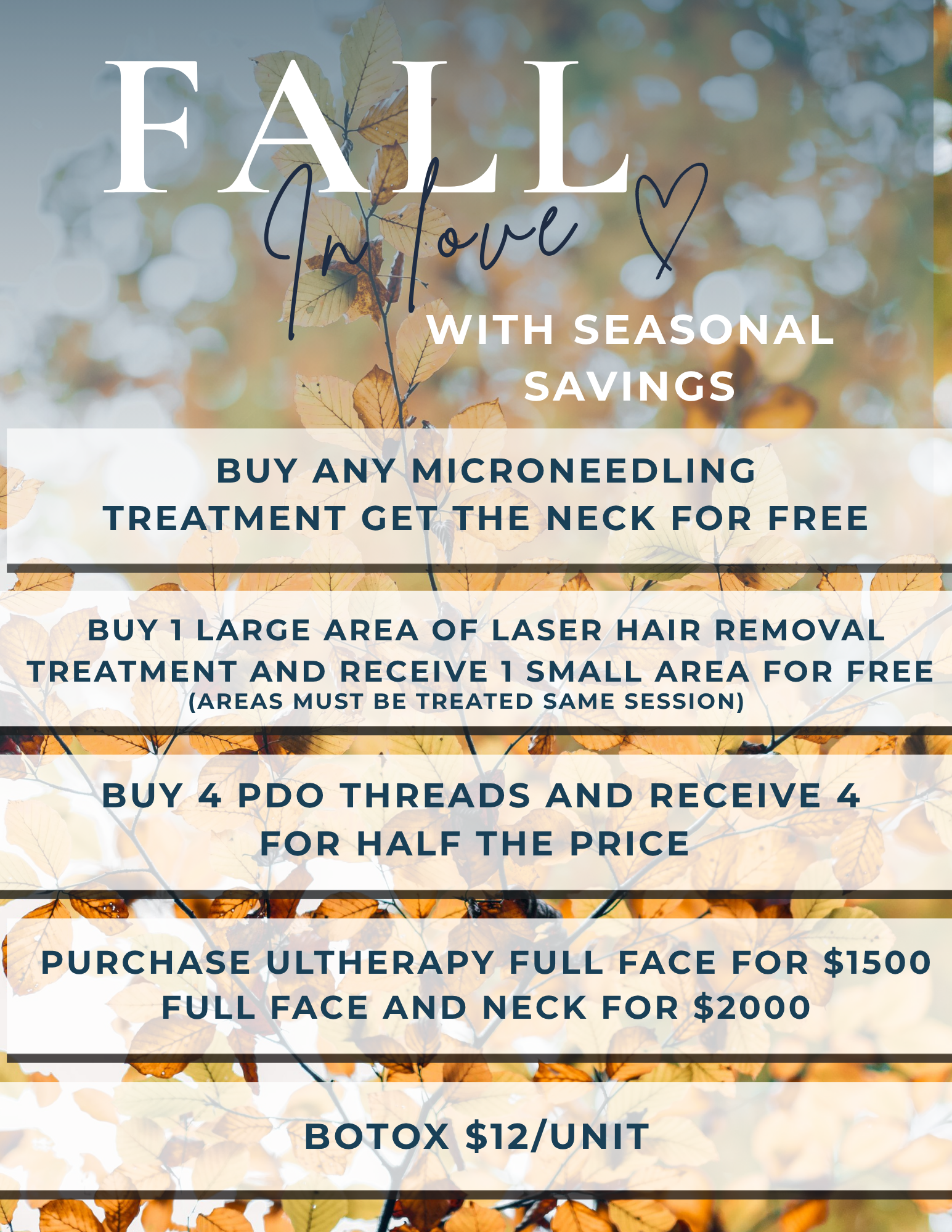 Med Spa Pricing/Specials
